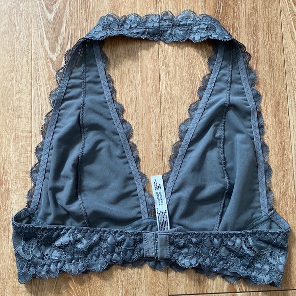 Free People Gray Lace Halter Bralette Size-Small - Picture 2 of 10
